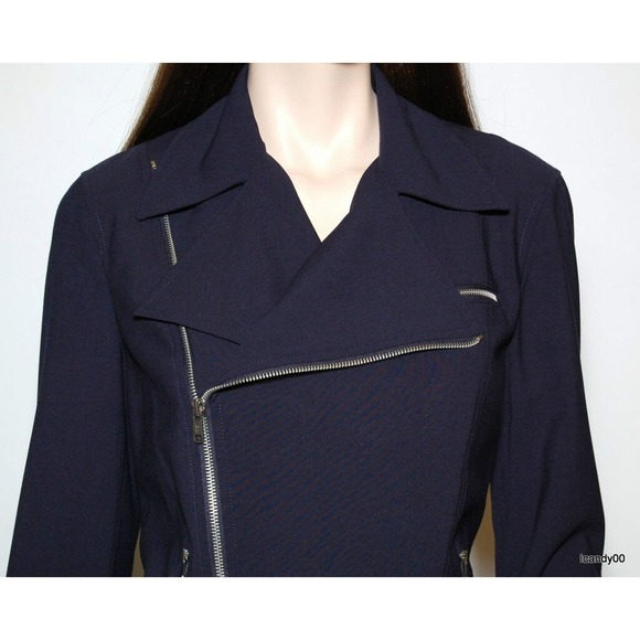 RALPH LAUREN Gran Turismo Zip Wool Jacket Blazer Top Coat Navy 10/12 Nwt $250 - Picture 2 of 6